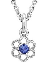 teensy catchy silver trace chain butterfly baby September birthstone necklace